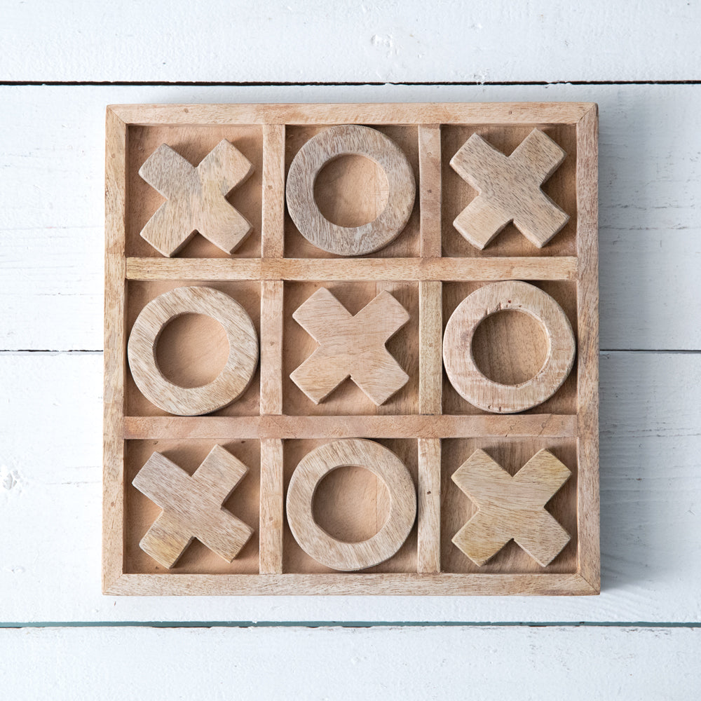 Wooden Tic-Tac-Toe Board Game - Bombay Mercantile