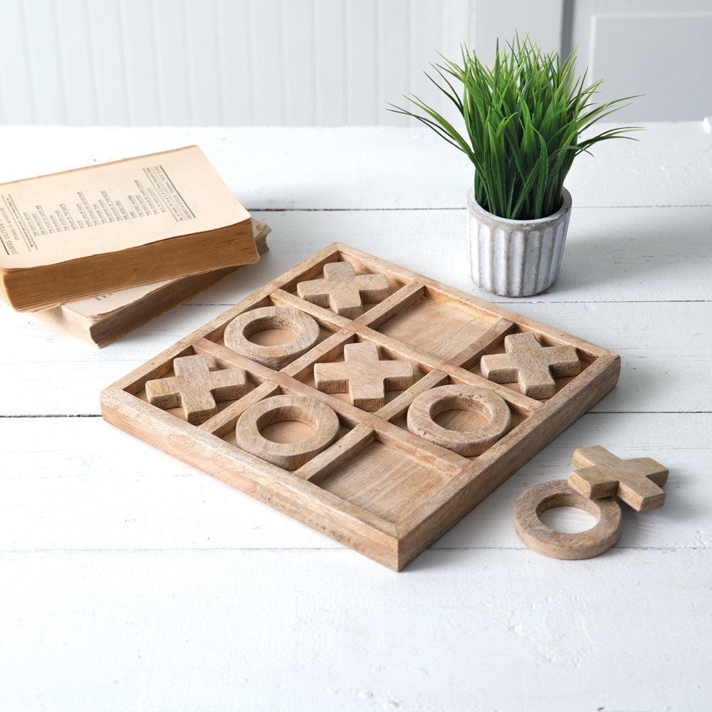 Wooden Tic-Tac-Toe Board Game - Bombay Mercantile