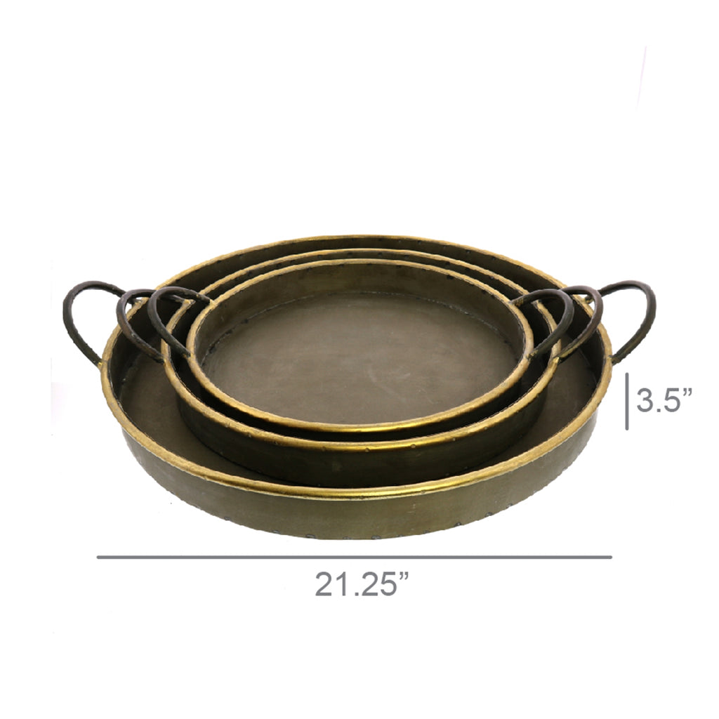 Archer Galvanized Trays- Set of 3 - The Nifty Decor