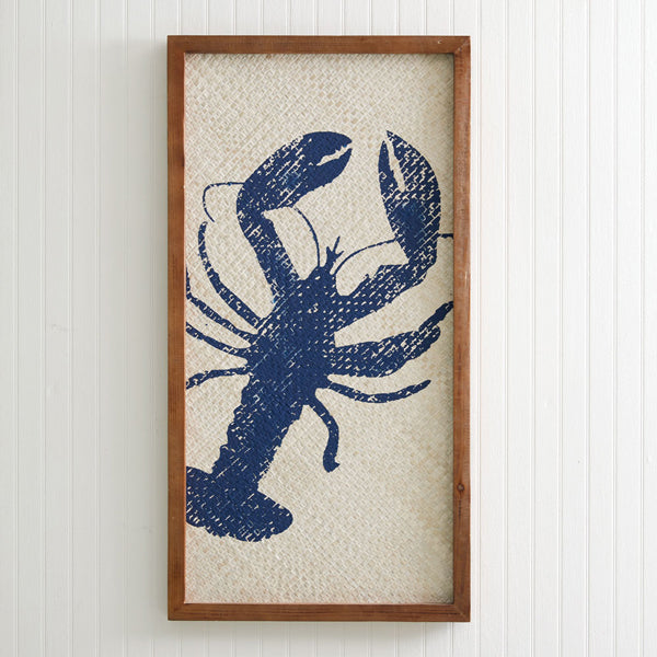 Blue Lobster Coastal Wall Sign - Bombay Mercantile