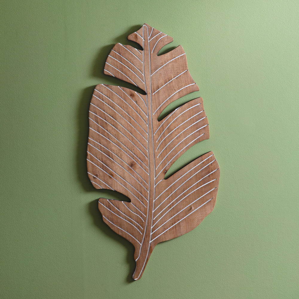 Banana Leaf Wood Wall Decor - Bombay Mercantile