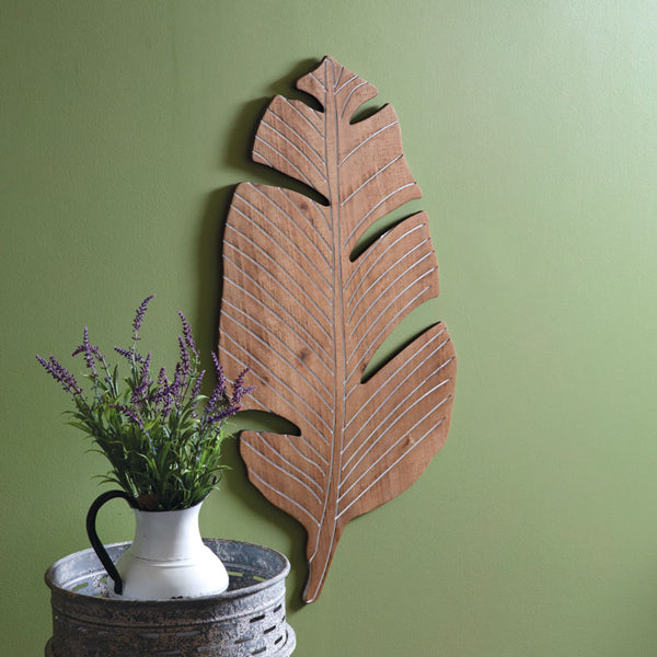 Banana Leaf Wood Wall Decor - Bombay Mercantile