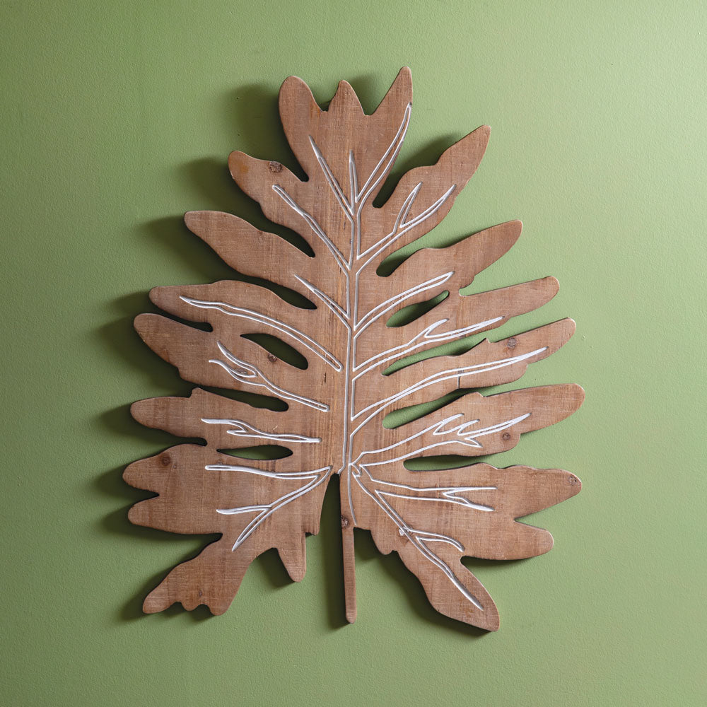 Split Leaf Philodendron Wood Wall Decor - Bombay Mercantile