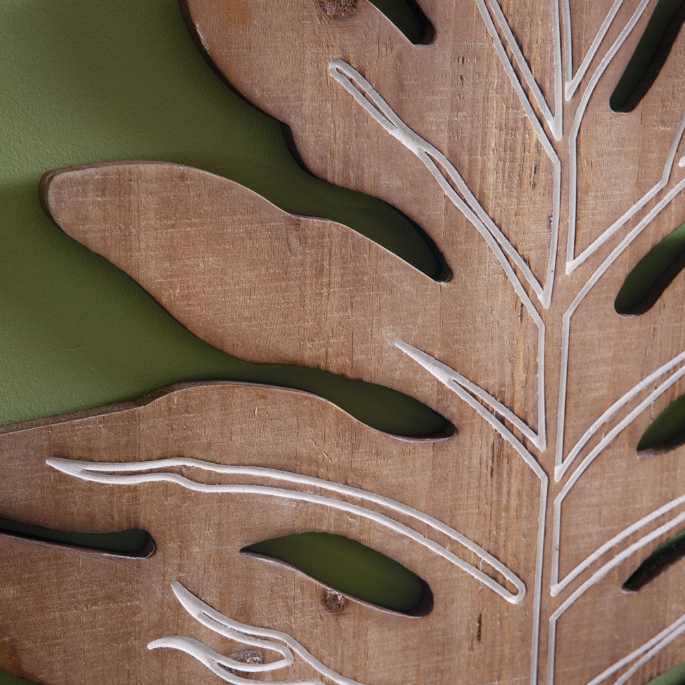 Split Leaf Philodendron Wood Wall Decor - Bombay Mercantile