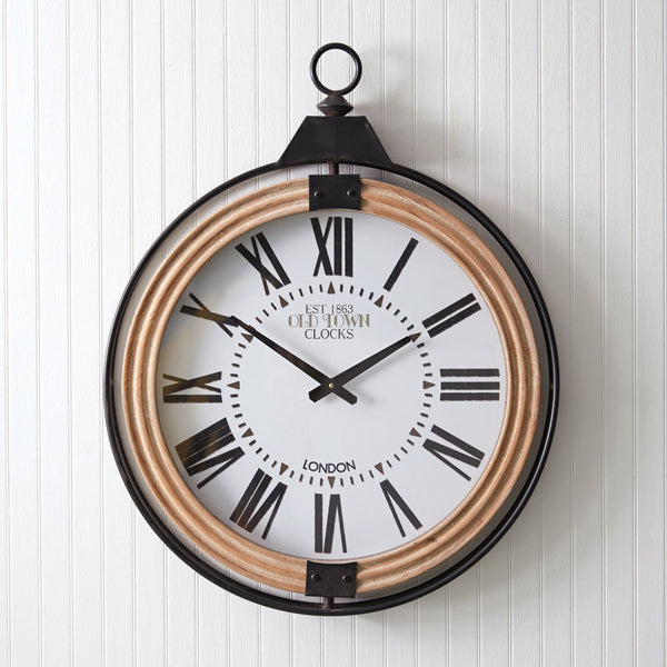 Large Pocket Watch Style Wall Clock - Bombay Mercantile