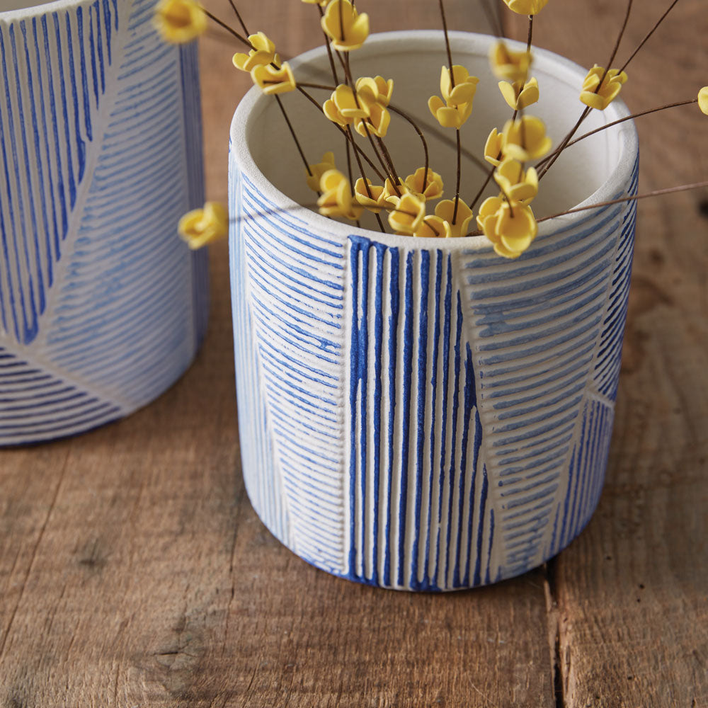 Set of Two Blue Lagoon Pots - Bombay Mercantile