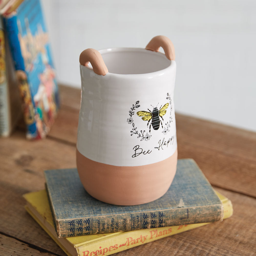 Bee Happy Jug Vase - Bombay Mercantile