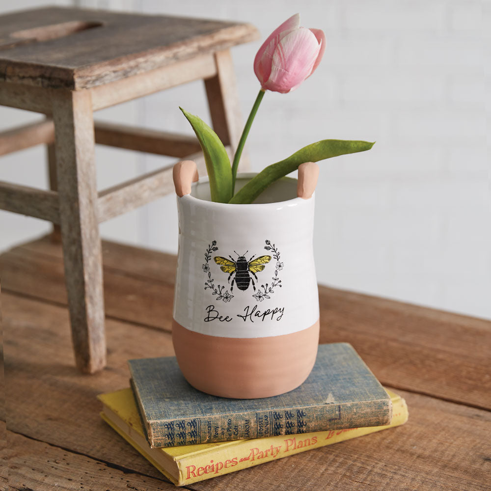 Bee Happy Jug Vase - Bombay Mercantile