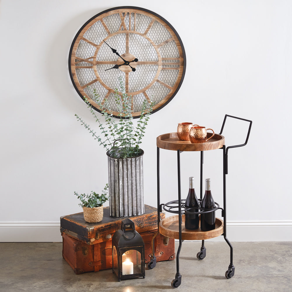 Farmhouse Chicken Wire Wall Clock - Bombay Mercantile