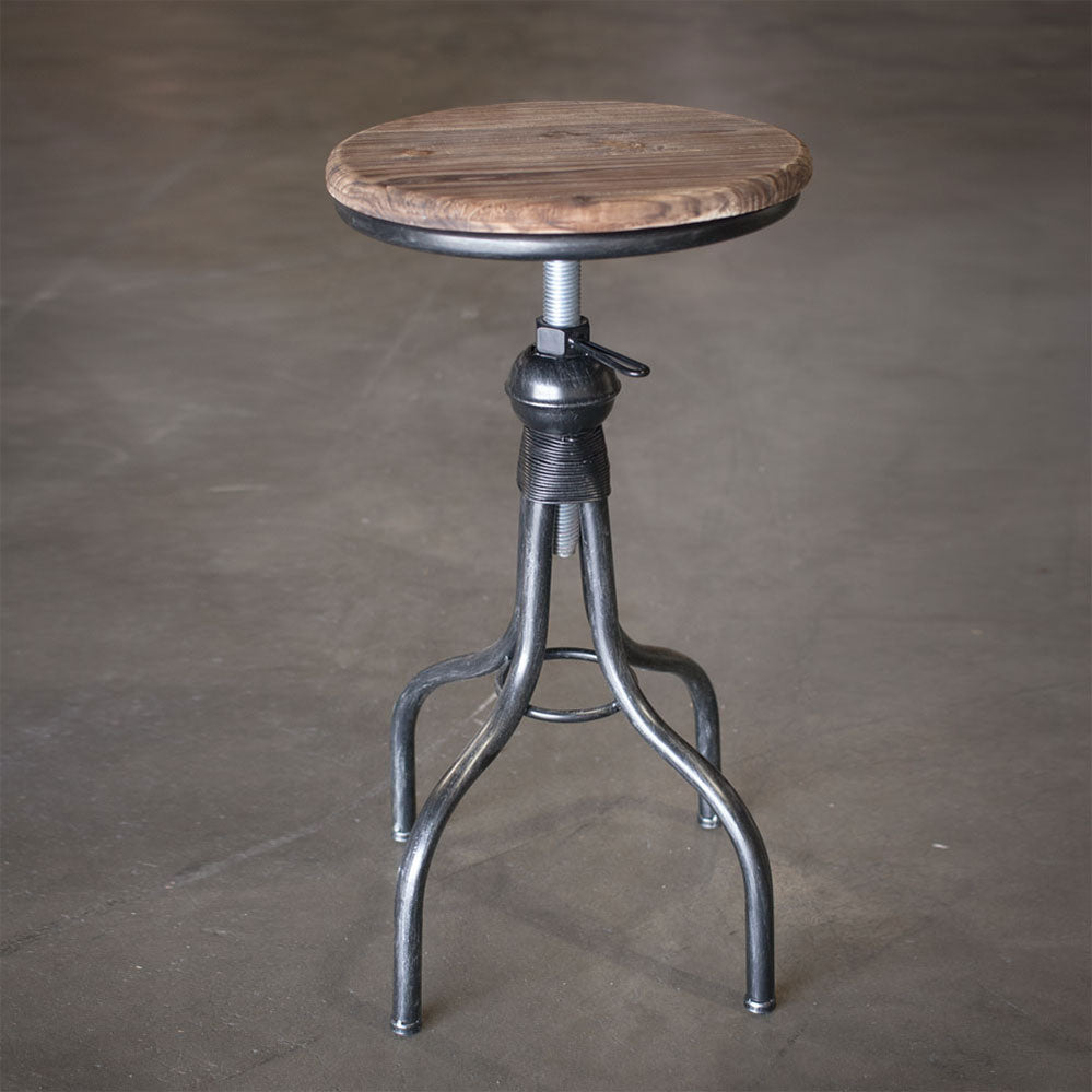 Industrial Wooden Top Stool - The Nifty Decor