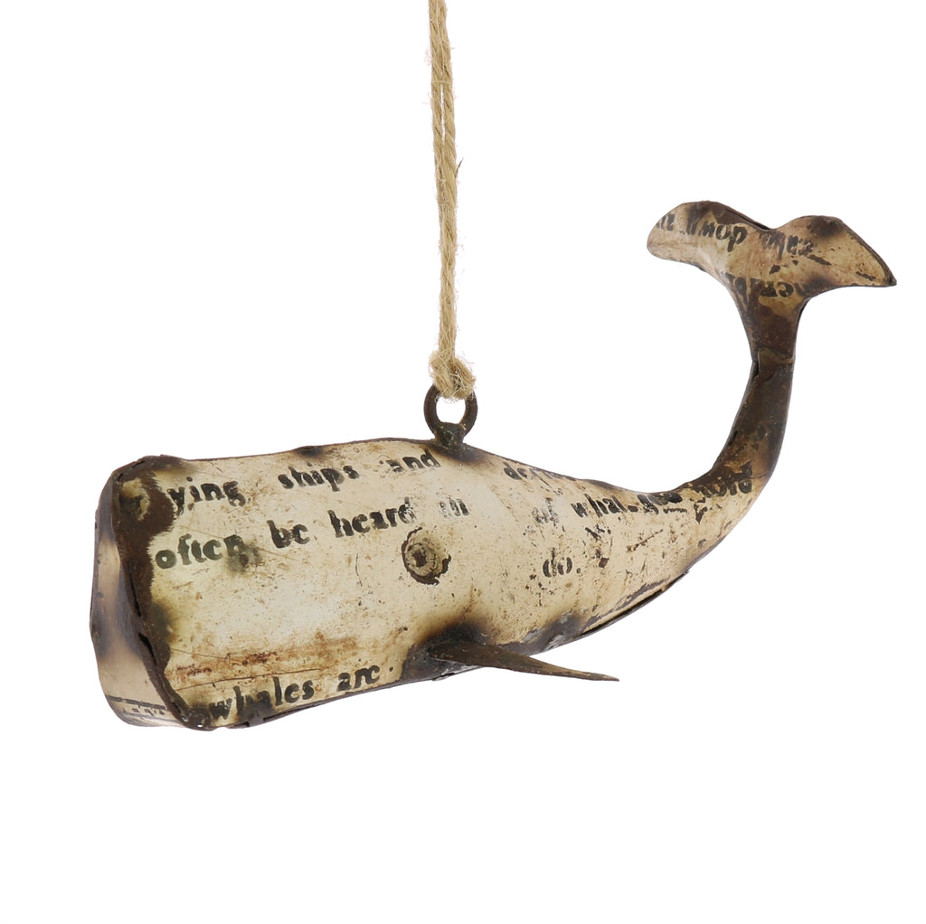 Reclaimed Whale Ornament - White - The Nifty Decor