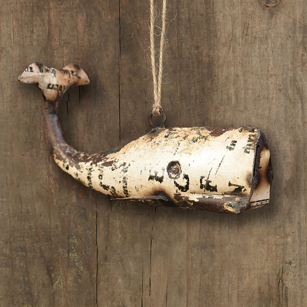 Reclaimed Whale Ornament - White - The Nifty Decor