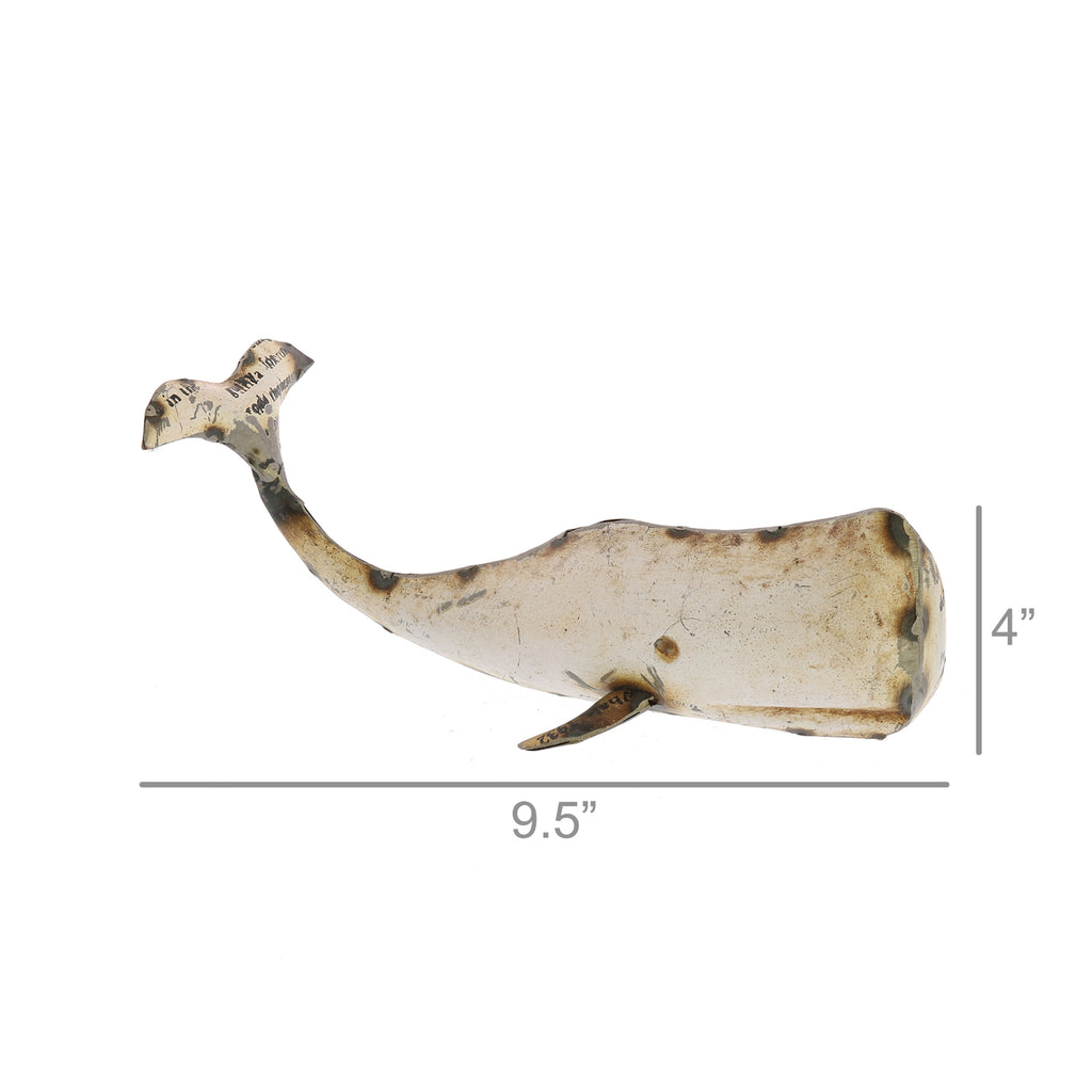 White Metal Whale - Small - The Nifty Decor
