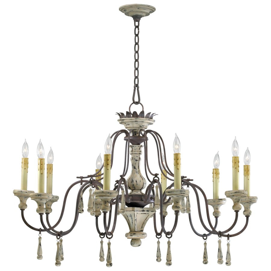 Curvaceous wrought iron chandelier - The Nifty Decor