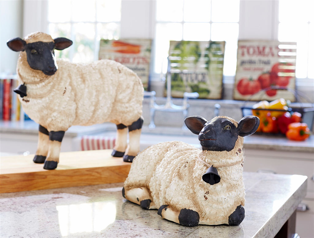 Polyresin set of 2 Sheep - Bombay Mercantile
