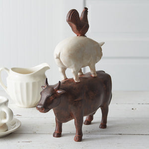 Stacked Animals Ranch Figureine - The Nifty Decor