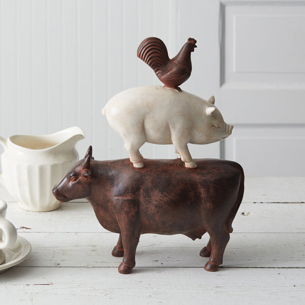 Stacked Animals Ranch Figureine - The Nifty Decor