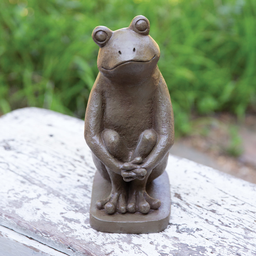 Cheerful Frog Garden Statue - Bombay Mercantile