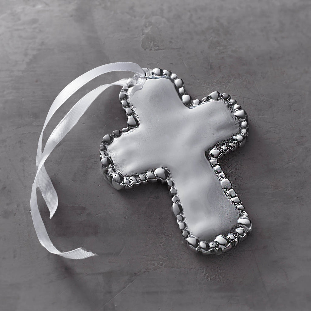 BABY Organic Pearl Cross Ornament - The Nifty Decor