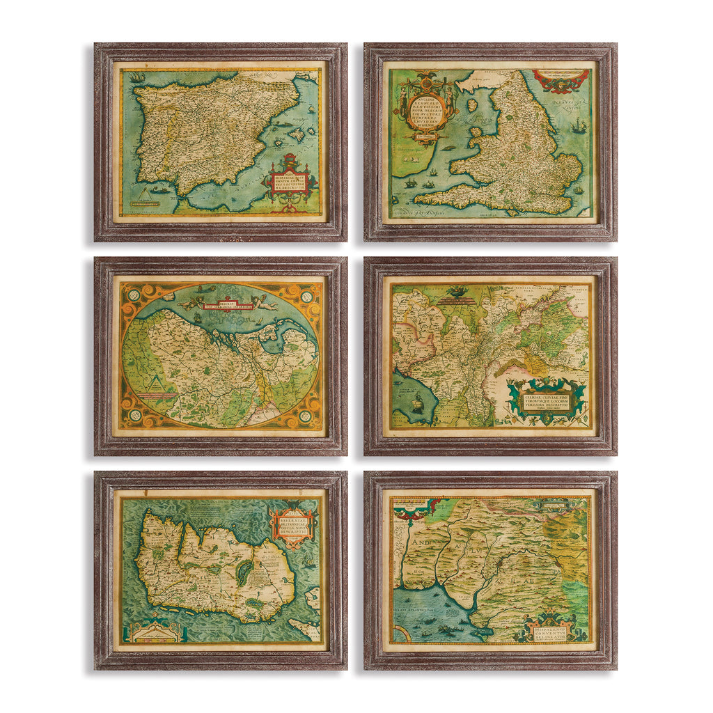 MAPS OF THE OLD WORLD PRINTS, SET OF 6 - The Nifty Decor