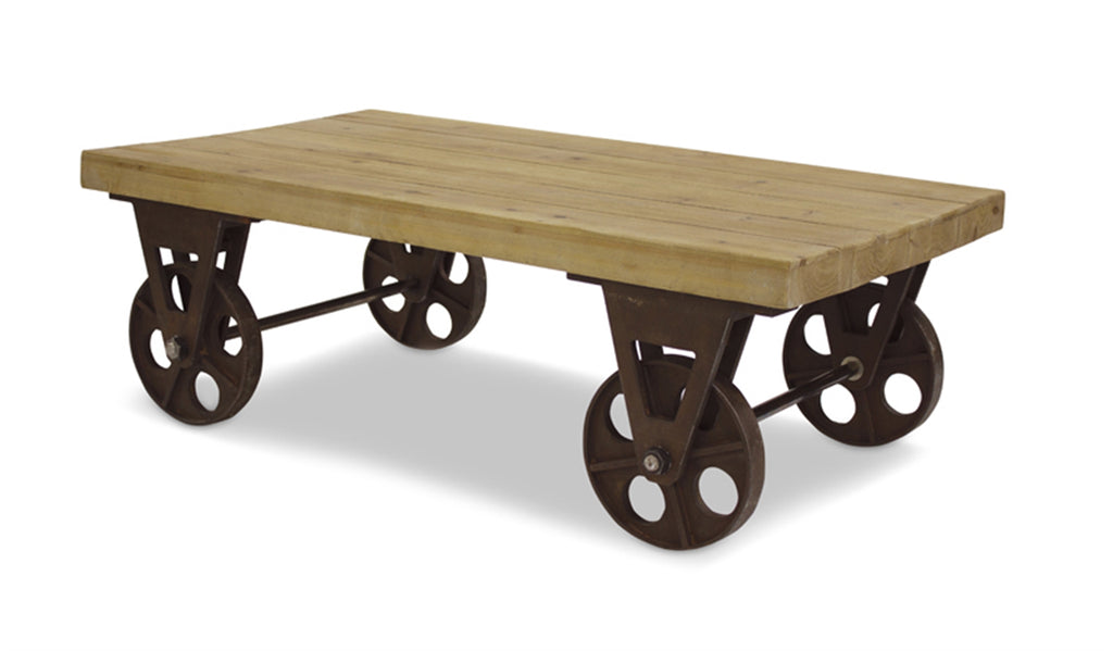 Brownish white Table w/Wheels - The Nifty Decor