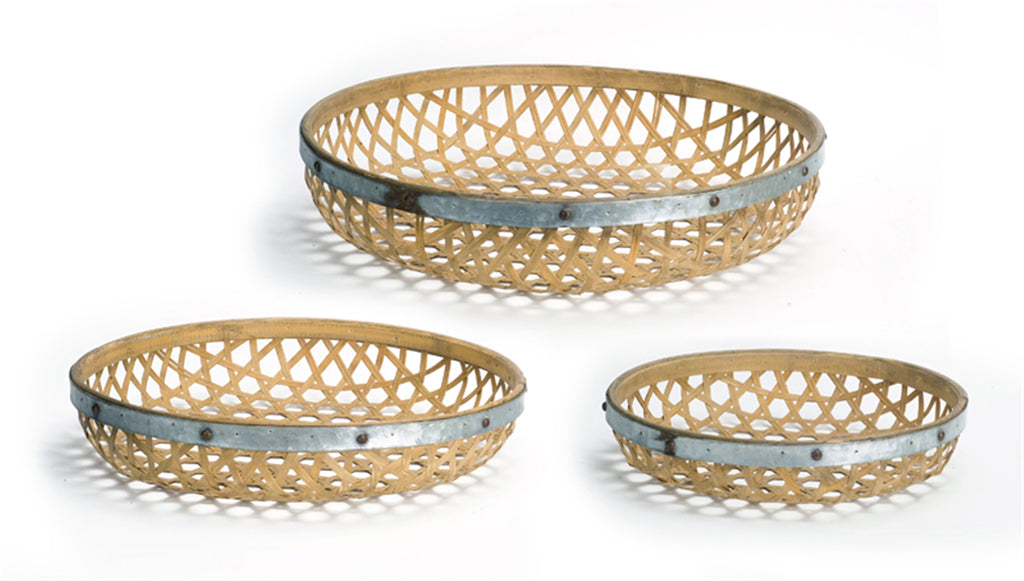 Brown Round Woven Tray (Set of 3) - The Nifty Decor