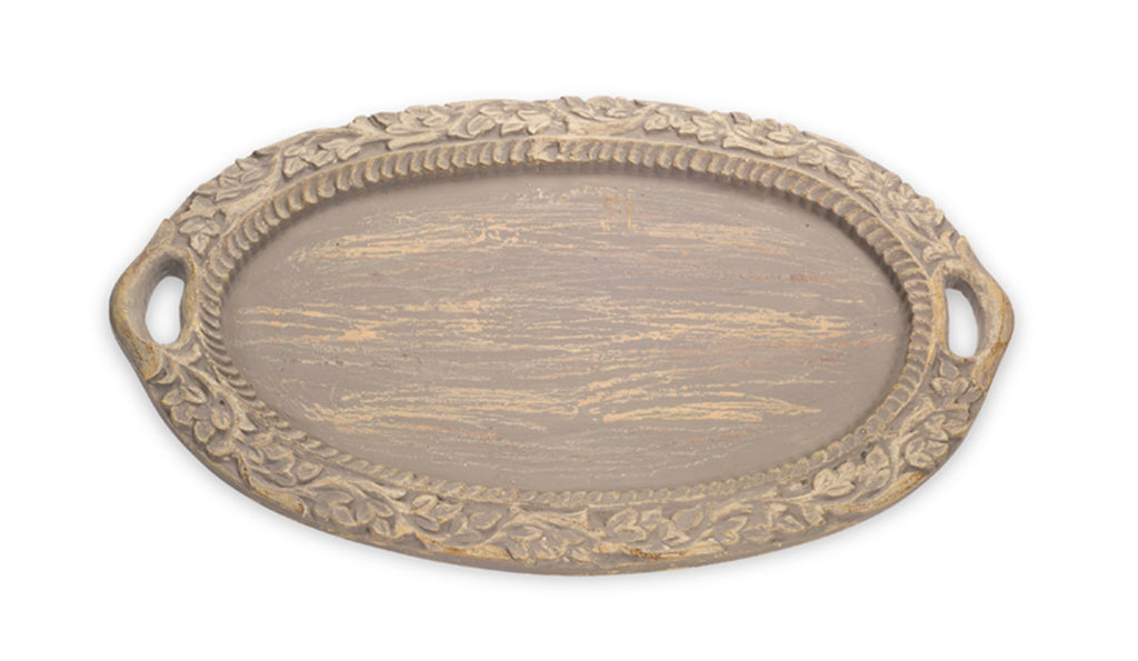 Brown Tan oval tray - The Nifty Decor