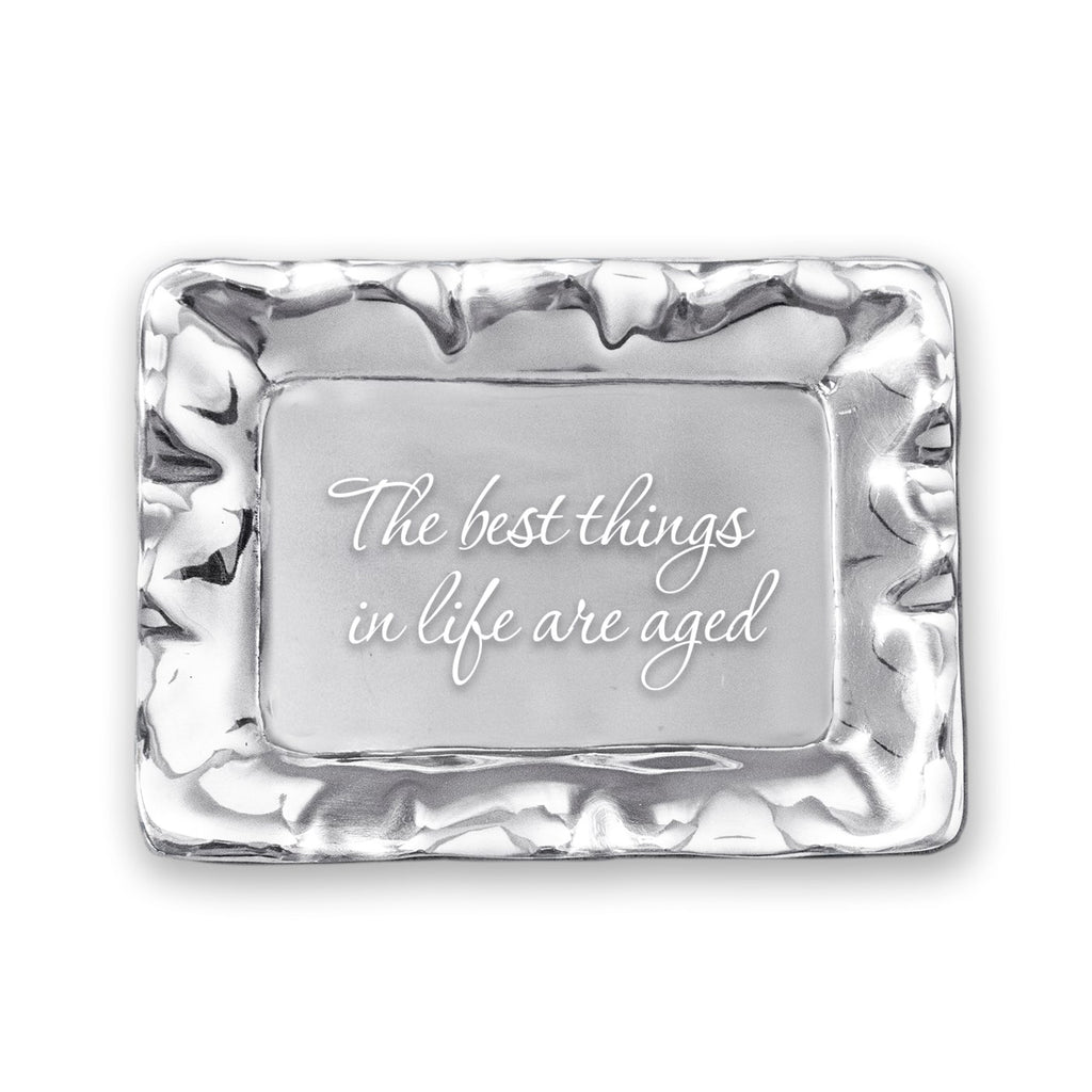 Rectangular Engraved Tray "The best things in life are aged" - The Nifty Decor