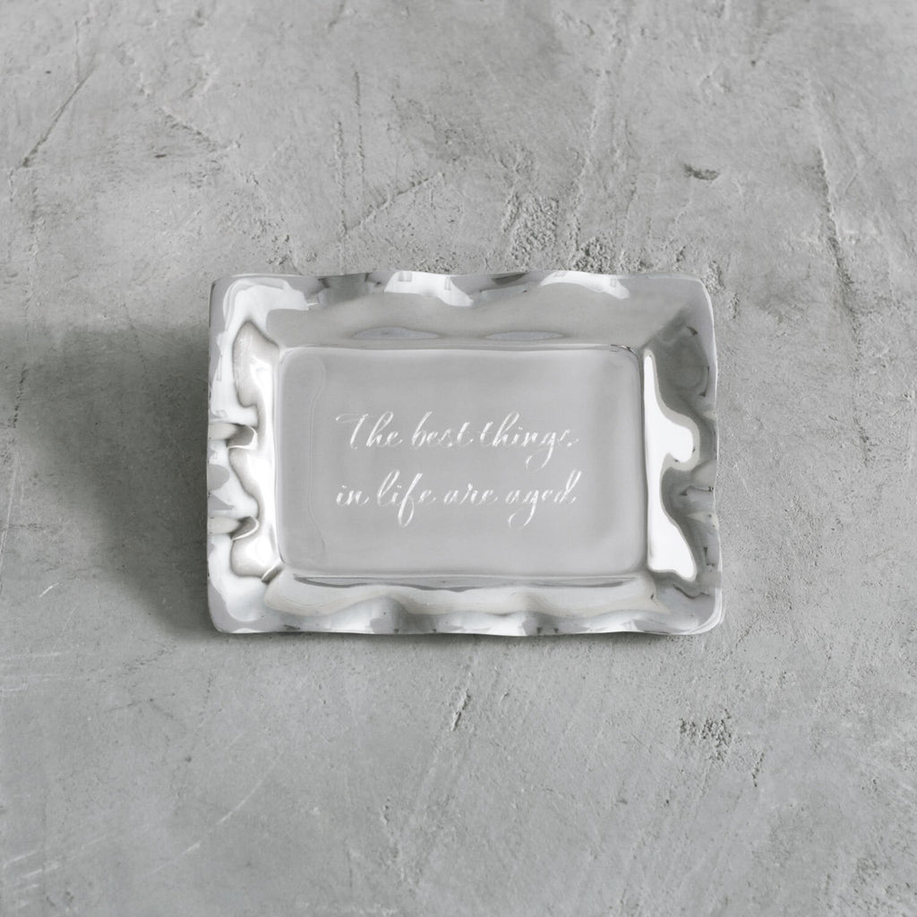 Rectangular Engraved Tray "The best things in life are aged" - The Nifty Decor