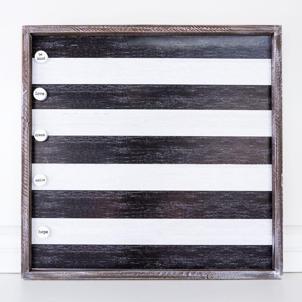 Wood Framed Magnet Board (Stripes) - The Nifty Decor