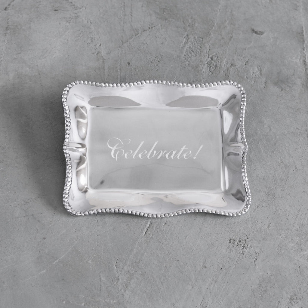 Rectangular Engraved Tray "Celebrate!" - The Nifty Decor