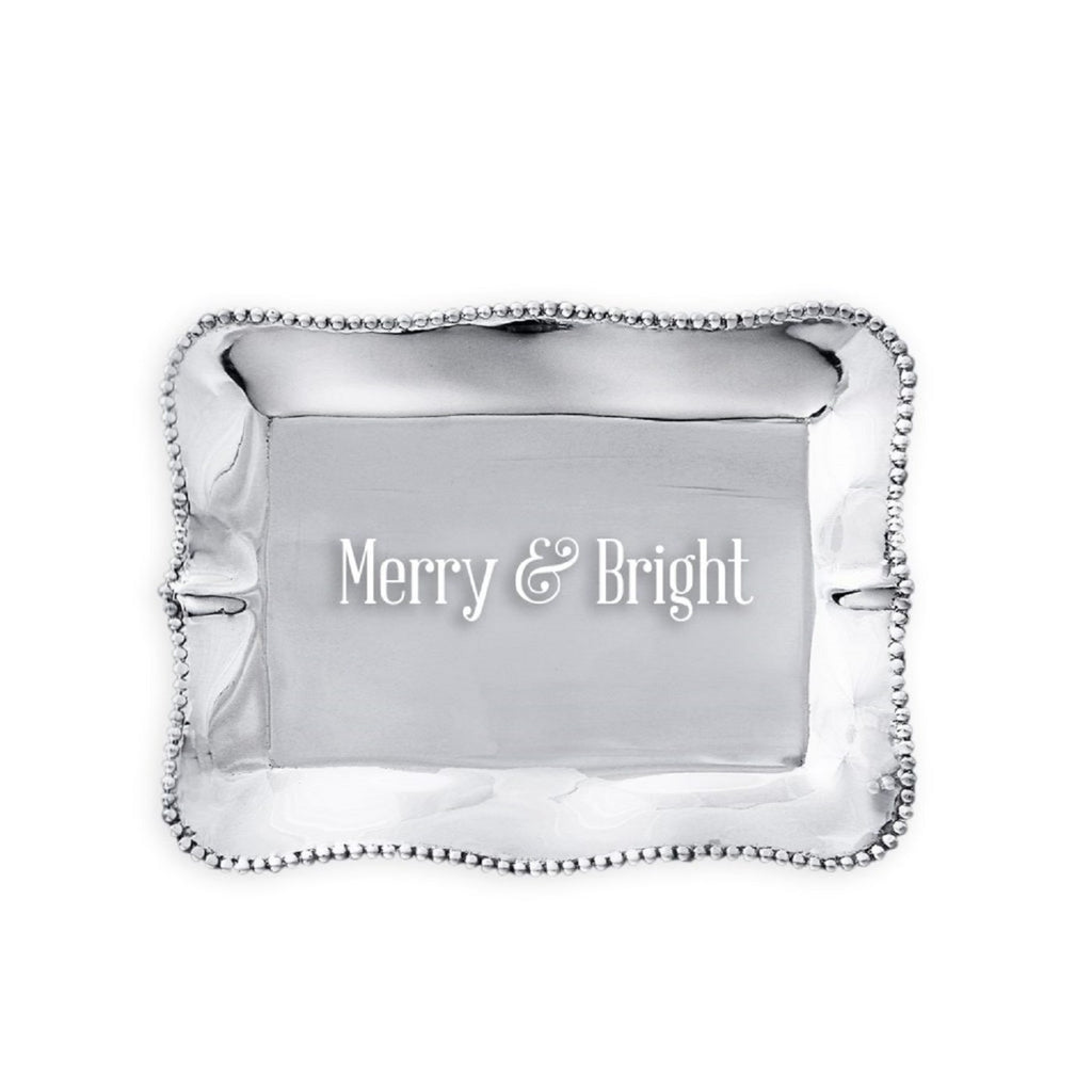 Rectangular Engraved Tray "Merry & Bright" - The Nifty Decor