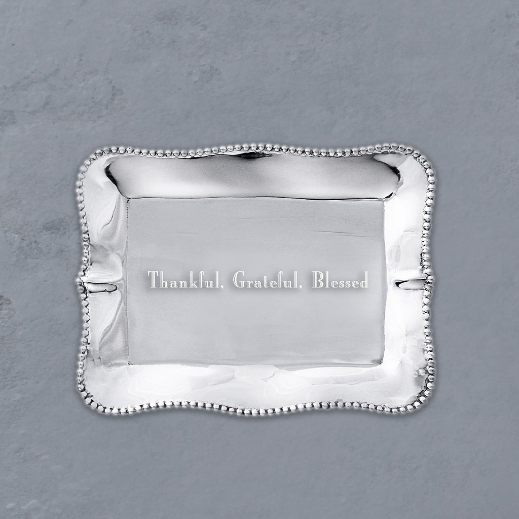 Rectangular Engraved Tray "Thankful, Grateful, Blessed" - The Nifty Decor