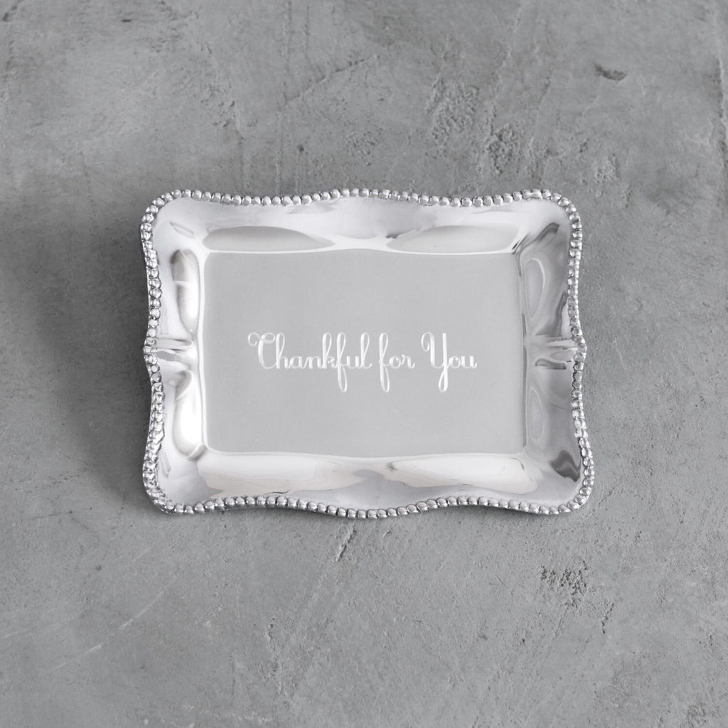 Rectangular Engraved Tray "Thankful for You" - The Nifty Decor