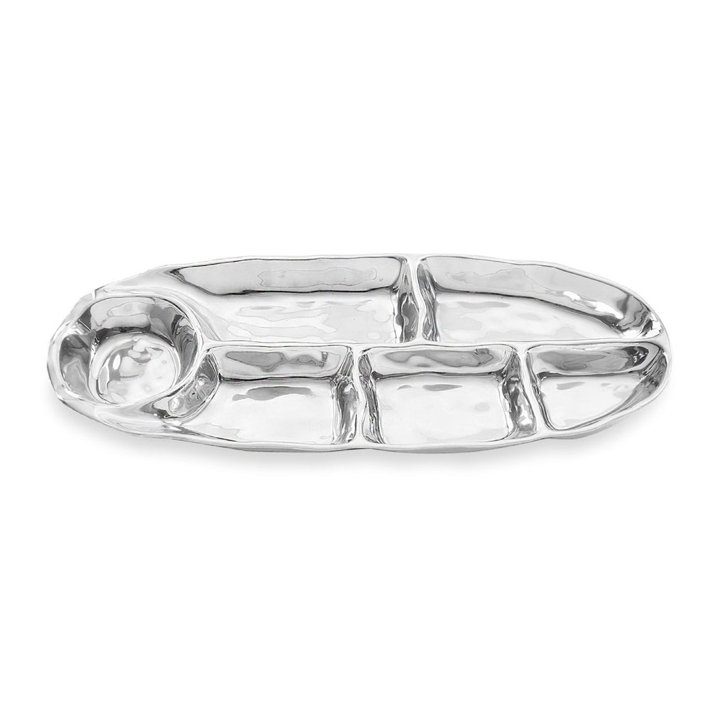 Oval Divided Dip Platter - The Nifty Decor