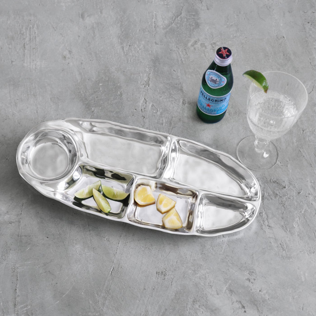 Oval Divided Dip Platter - The Nifty Decor