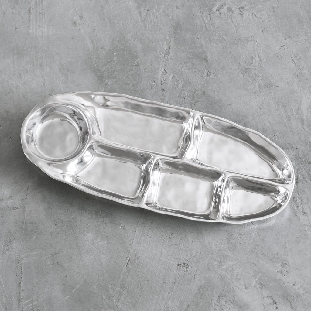 Oval Divided Dip Platter - The Nifty Decor