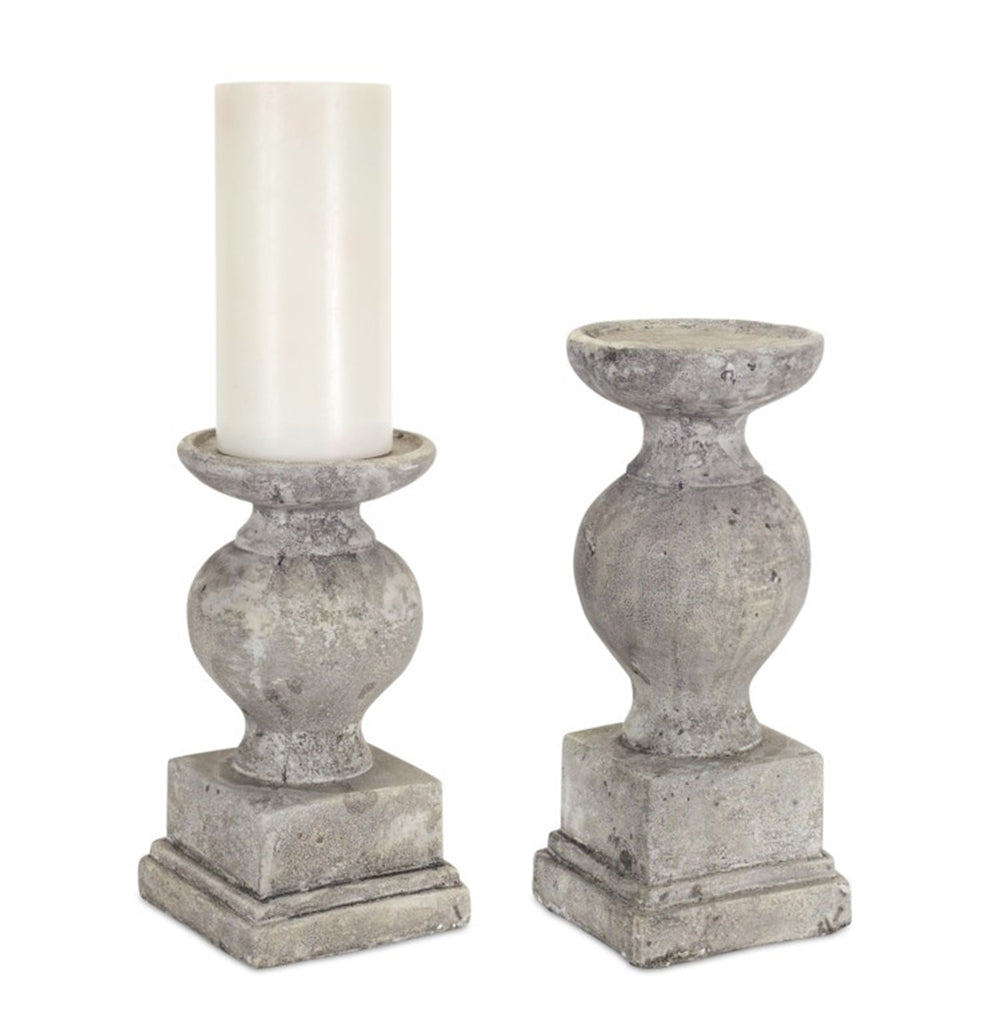 Tall and small cement candle holder - The Nifty Decor