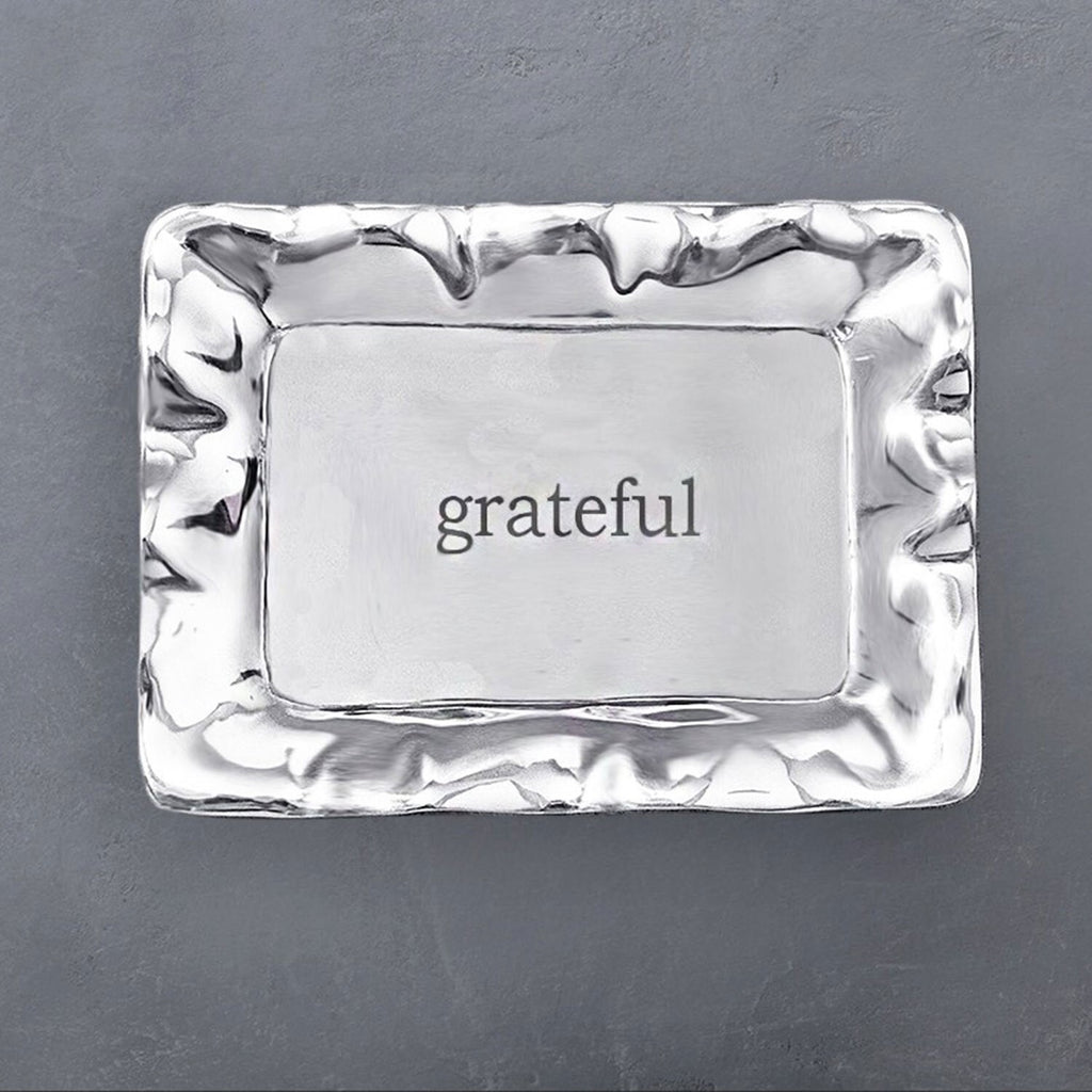 Rectangular Engraved Tray "grateful" - The Nifty Decor