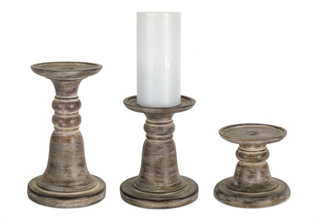 Whitish brown candle holder, Set of 3 - The Nifty Decor
