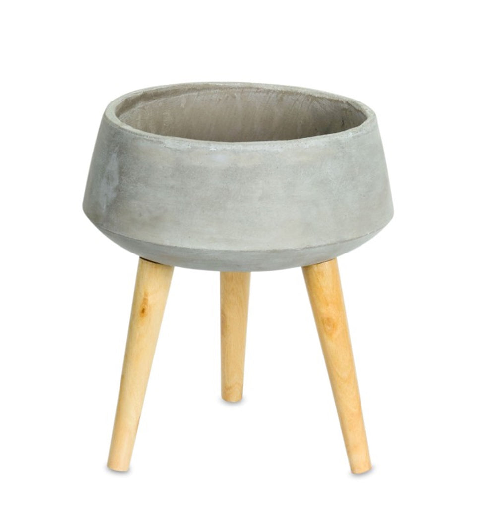 Cement planter on Legs - Bombay Mercantile
