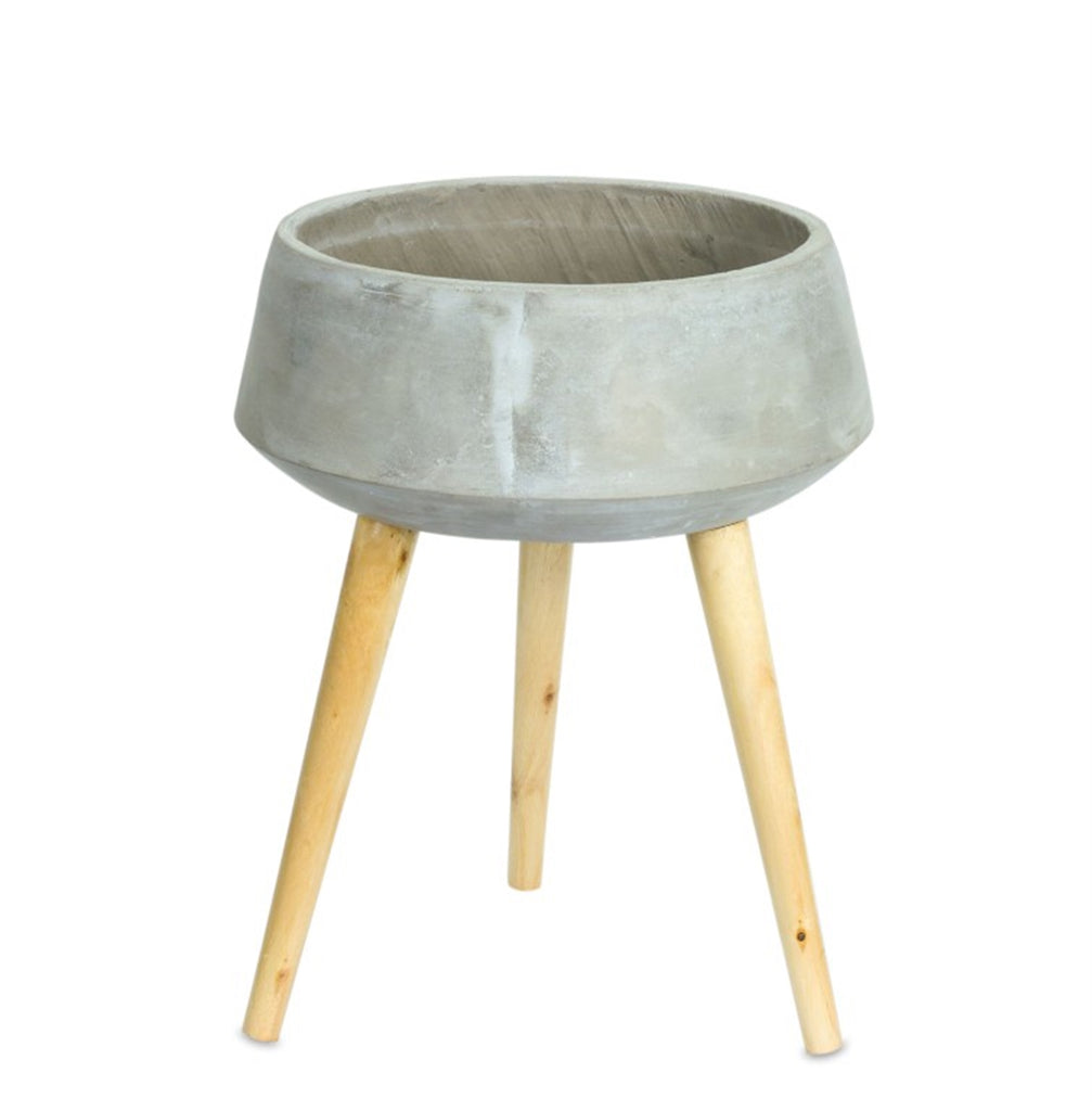Brownish grey cement Planters on Legs - The Nifty Decor