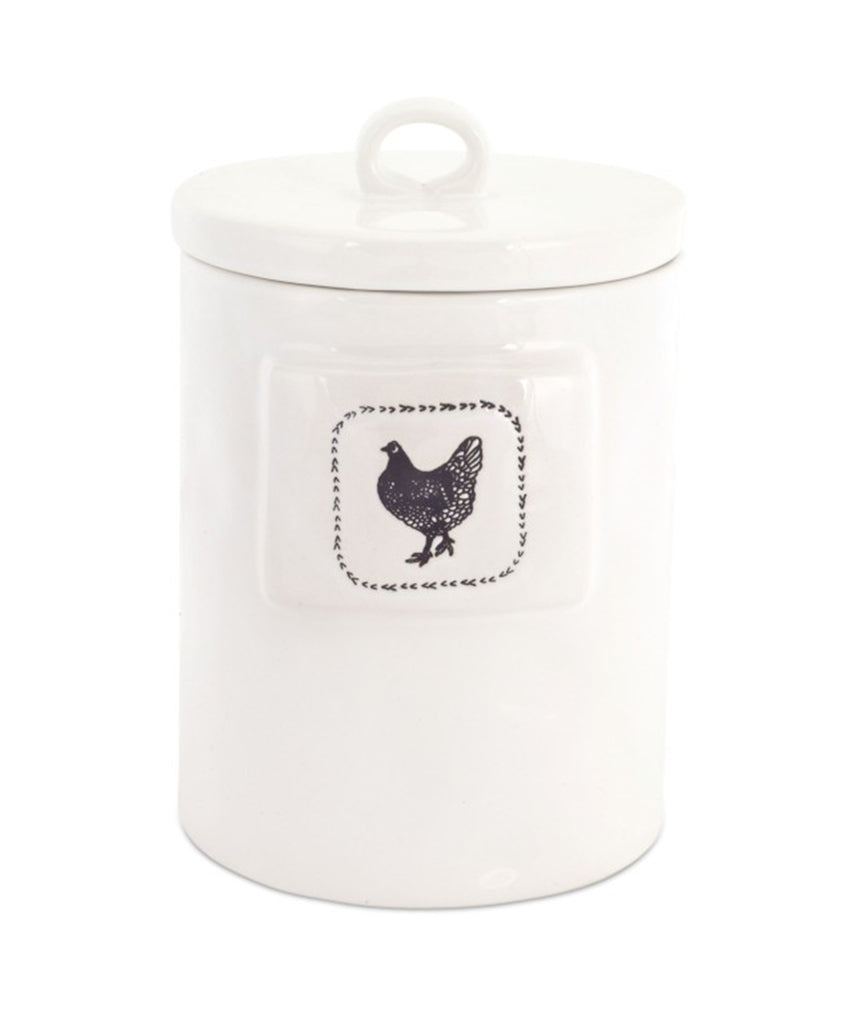 White and black Chicken Canister, set of 2 - The Nifty Decor