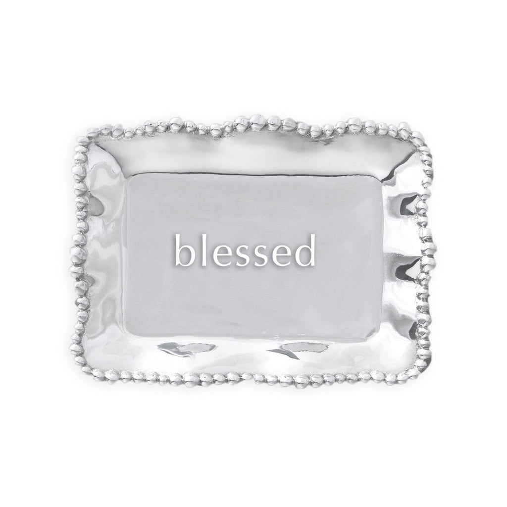 Rectangular Engraved Tray "blessed" - The Nifty Decor