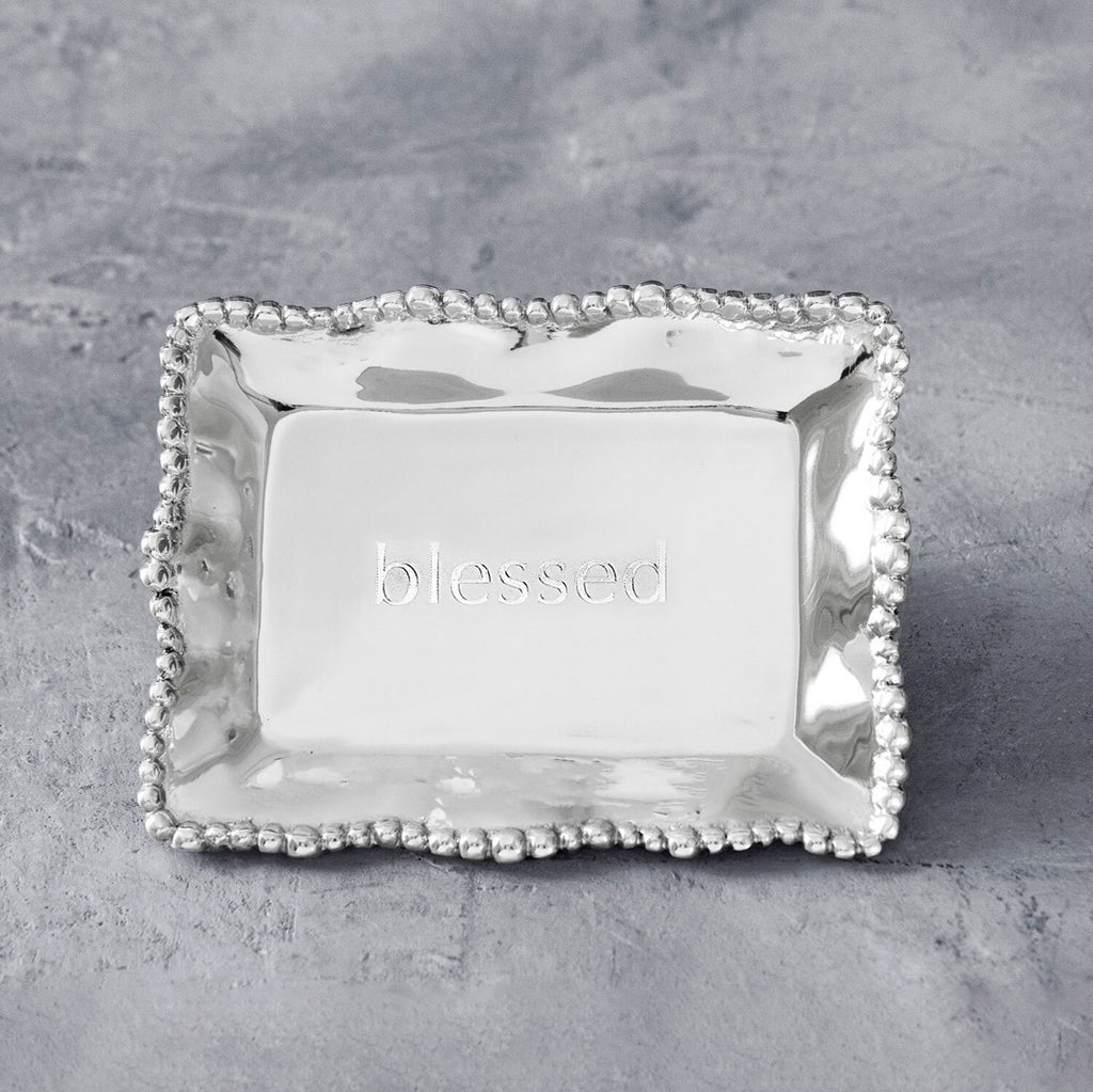 Rectangular Engraved Tray "blessed" - The Nifty Decor
