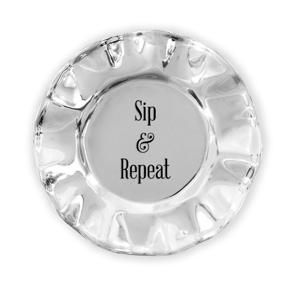 RETIRED Round Wine Plate "Sip & Repeat" - The Nifty Decor