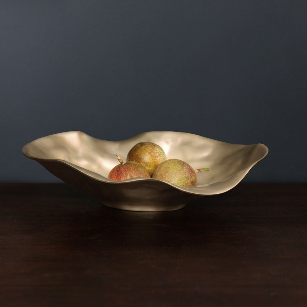 Maia Medium Oval Bowl (Gold) - The Nifty Decor