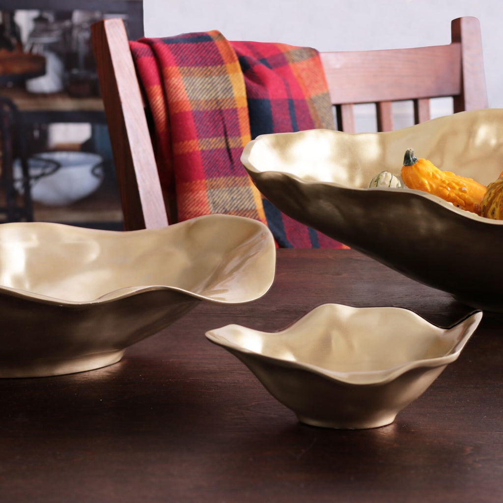 Maia Small Oval Bowl (Gold) - The Nifty Decor