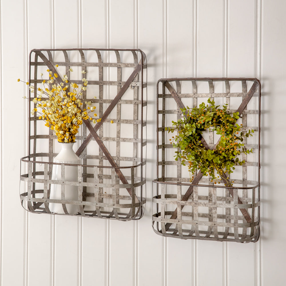 Set of Two Metal Tobacco Wall Pockets - The Nifty Decor