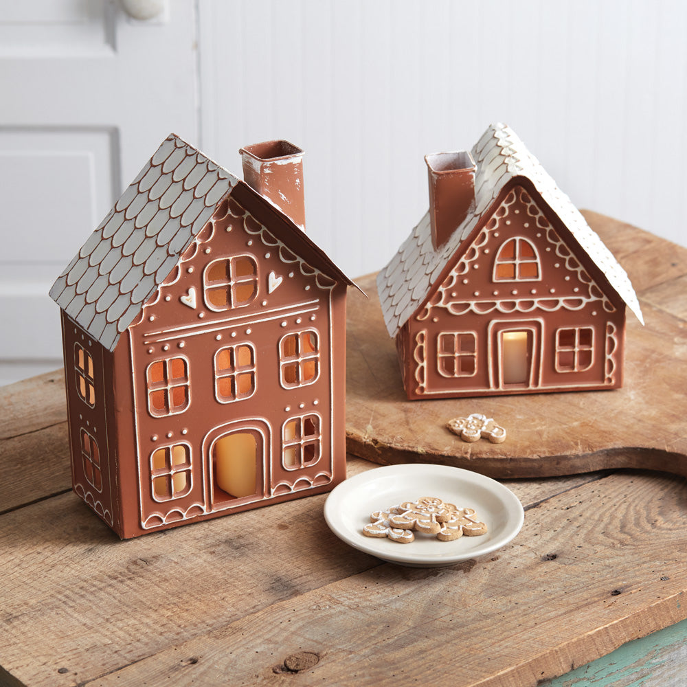 Gingerbread Cottage Metal Luminary - Bombay Mercantile